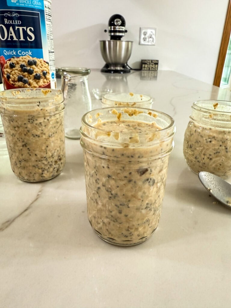 The Date Overnight Oats mixed and ready to go into the fridge.