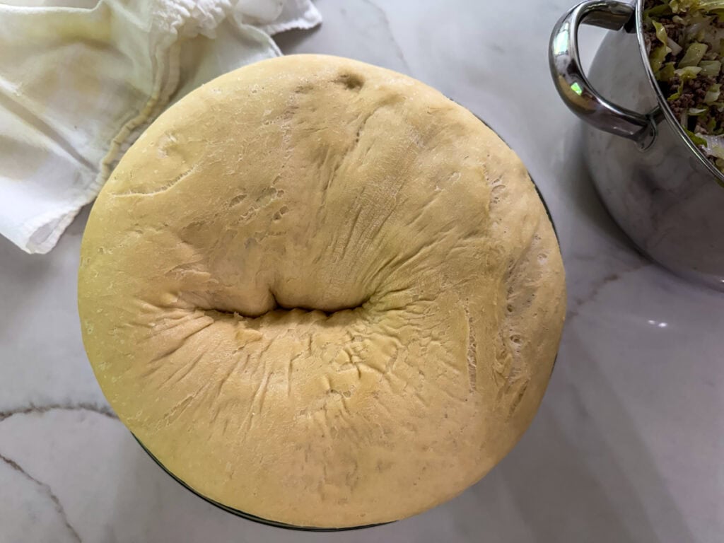 The dough after the second rise.